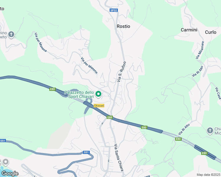 map of restaurants, bars, coffee shops, grocery stores, and more near 7 Via Maxena in Chiavari