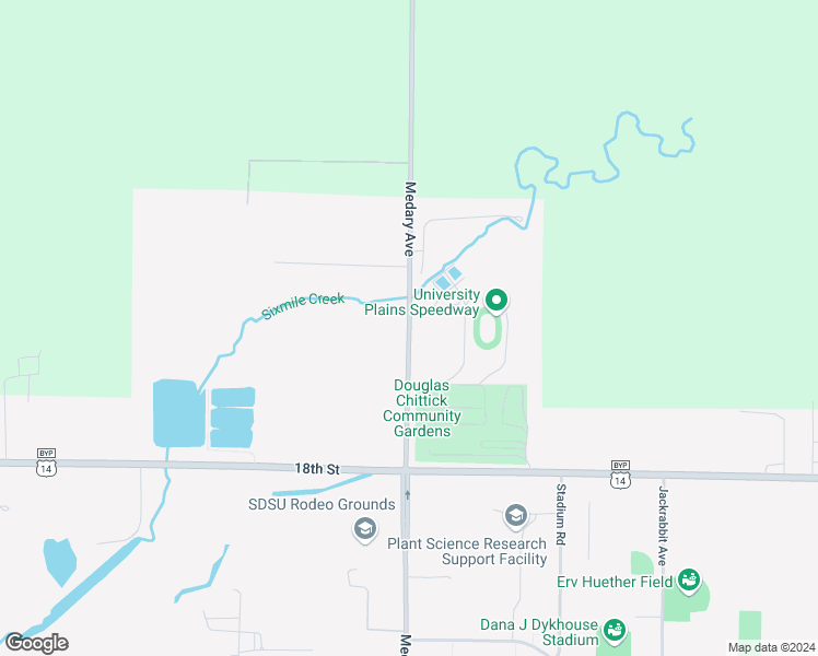 map of restaurants, bars, coffee shops, grocery stores, and more near Medary Avenue in Brookings