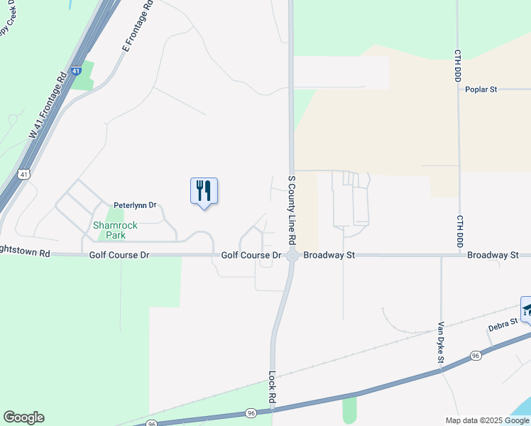 map of restaurants, bars, coffee shops, grocery stores, and more near 170 Golf Course Drive in Wrightstown