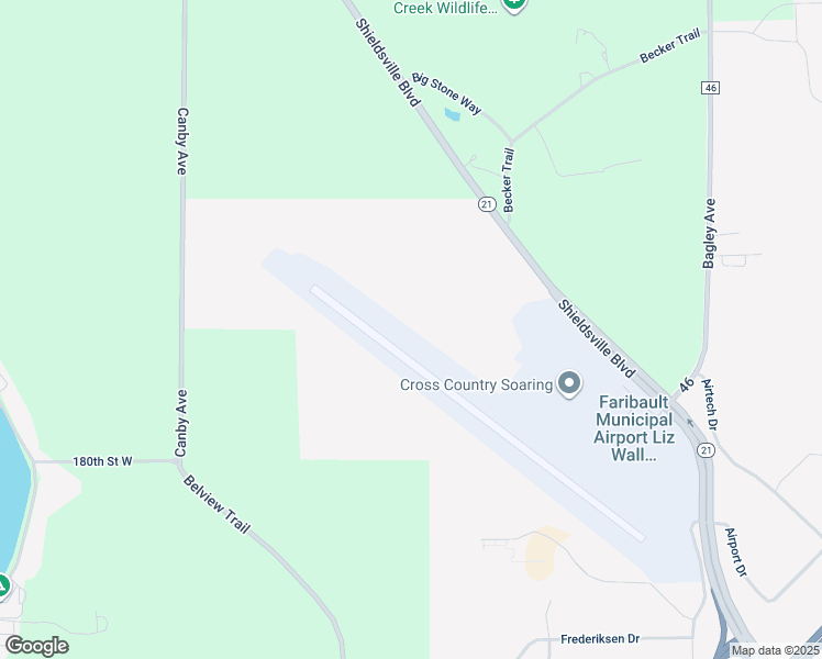 map of restaurants, bars, coffee shops, grocery stores, and more near 3401 Minnesota 21 in Faribault