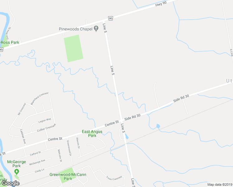 map of restaurants, bars, coffee shops, grocery stores, and more near 8868-9082 Line 5 in Angus