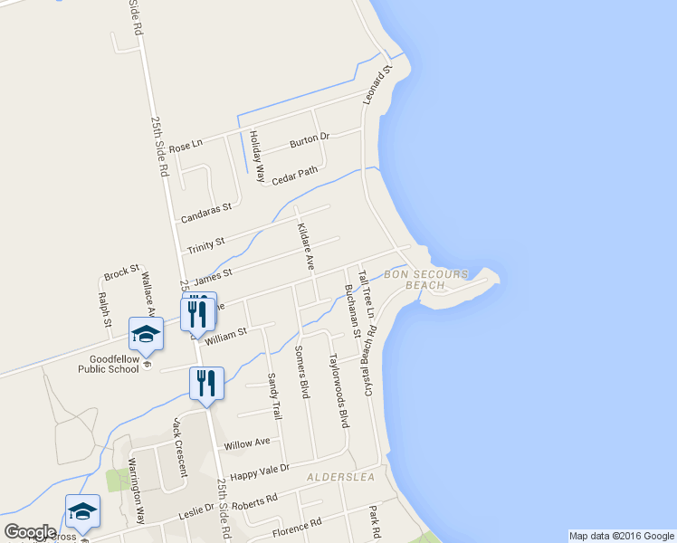 map of restaurants, bars, coffee shops, grocery stores, and more near 671 9 Line in Innisfil