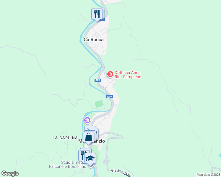 map of restaurants, bars, coffee shops, grocery stores, and more near 8 Via dell'Osteria in Monterenzio