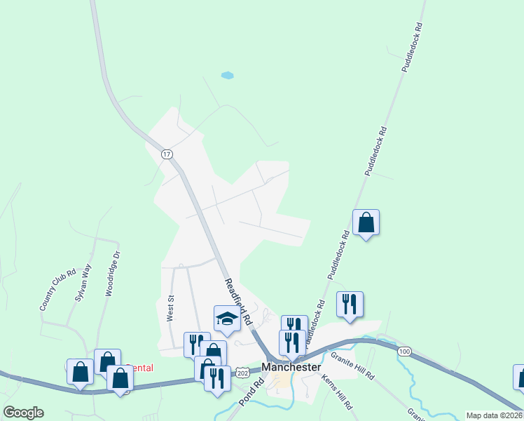 map of restaurants, bars, coffee shops, grocery stores, and more near 18 Heather Street in Manchester