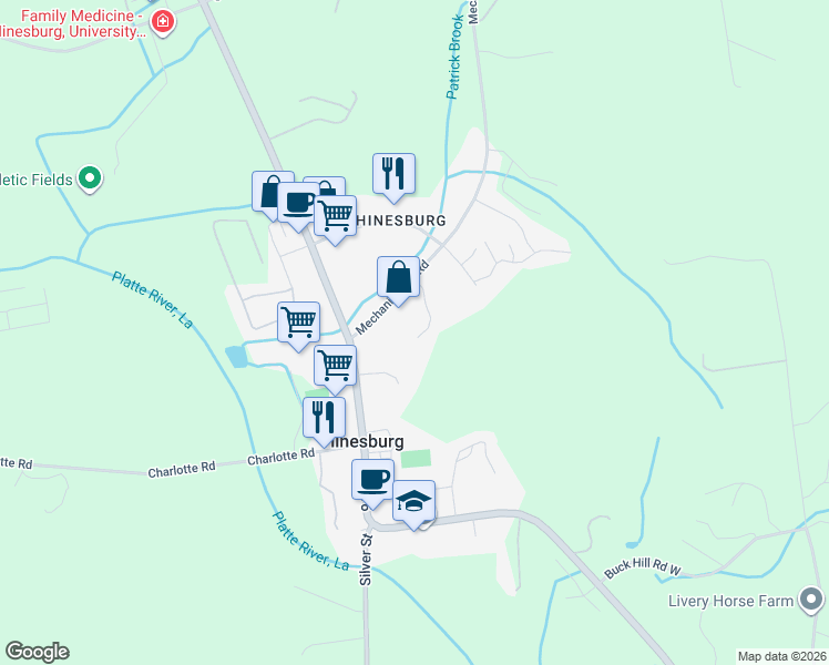 map of restaurants, bars, coffee shops, grocery stores, and more near 90 Mechanicsville Road in Hinesburg