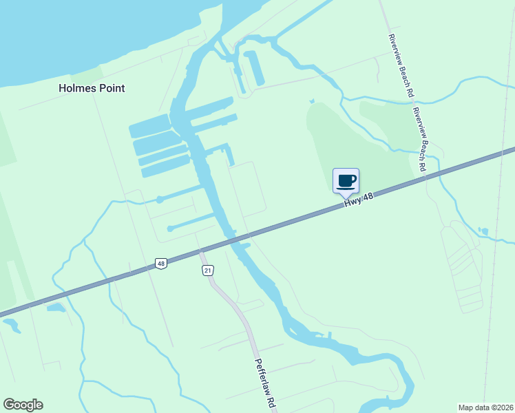 map of restaurants, bars, coffee shops, grocery stores, and more near 12 Easy Street in Georgina
