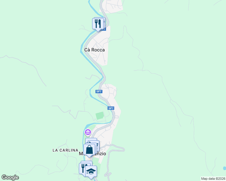 map of restaurants, bars, coffee shops, grocery stores, and more near 27 Via dell'Osteria in Monterenzio