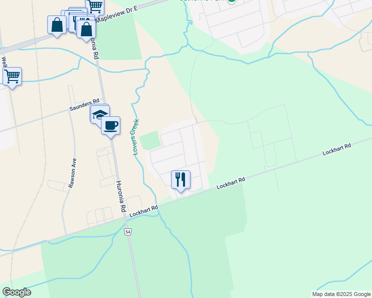 map of restaurants, bars, coffee shops, grocery stores, and more near in Barrie