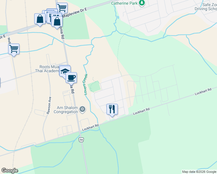 map of restaurants, bars, coffee shops, grocery stores, and more near 37 Thicketwood Avenue in Barrie