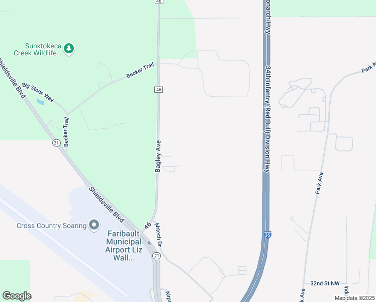 map of restaurants, bars, coffee shops, grocery stores, and more near 17575 Bagley Avenue in Faribault