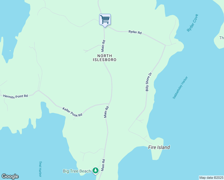 map of restaurants, bars, coffee shops, grocery stores, and more near Main Road in Islesboro