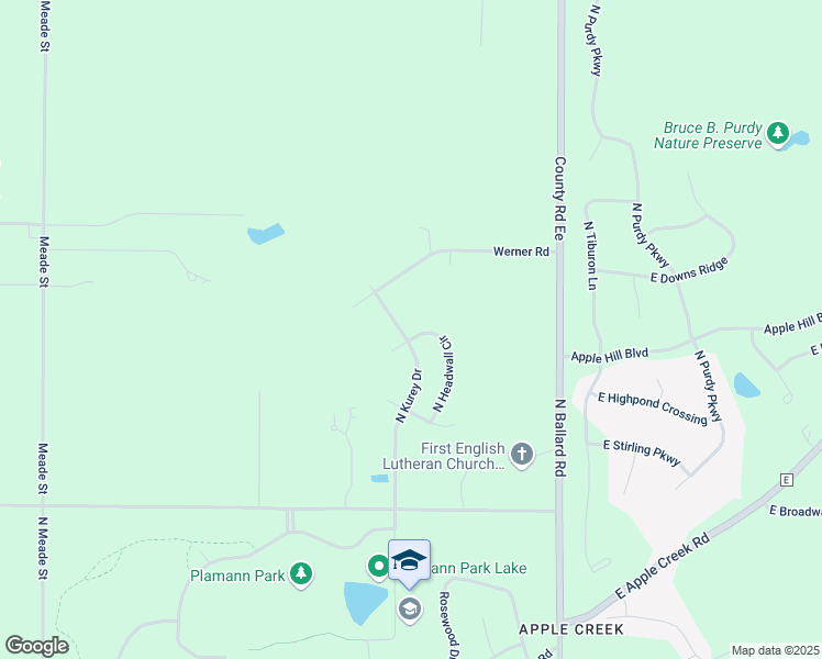 map of restaurants, bars, coffee shops, grocery stores, and more near 6725 North Kurey Road in Appleton