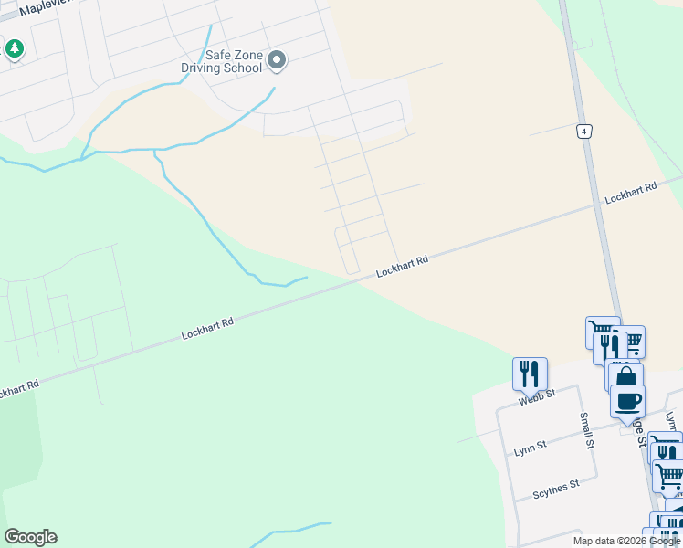 map of restaurants, bars, coffee shops, grocery stores, and more near 92 Vinewood Crescent in Barrie