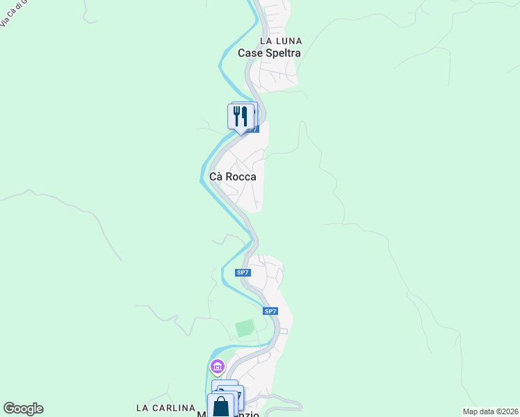map of restaurants, bars, coffee shops, grocery stores, and more near 14 Via Costituzione in La Rocca