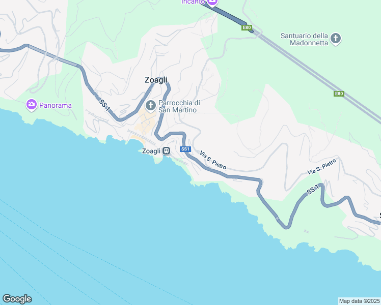 map of restaurants, bars, coffee shops, grocery stores, and more near in Zoagli