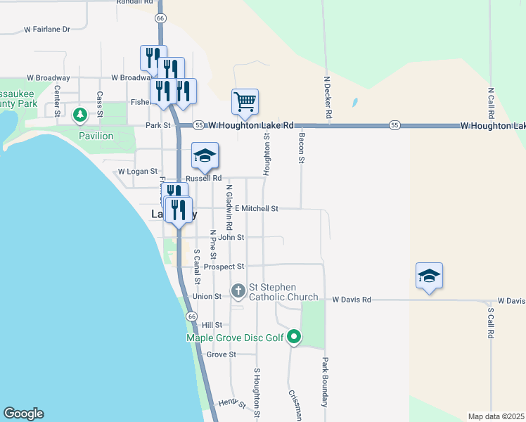 map of restaurants, bars, coffee shops, grocery stores, and more near 805-813 Mitchell in Lake City