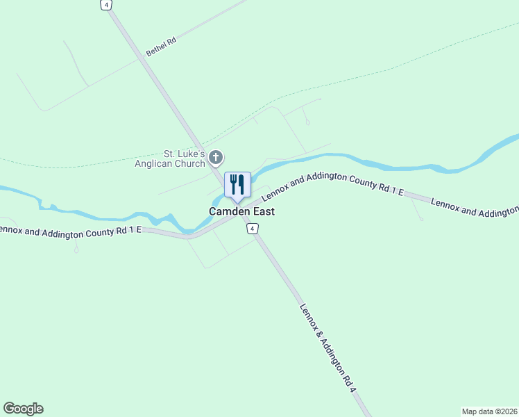 map of restaurants, bars, coffee shops, grocery stores, and more near 2860 County Road 1 East in Camden East