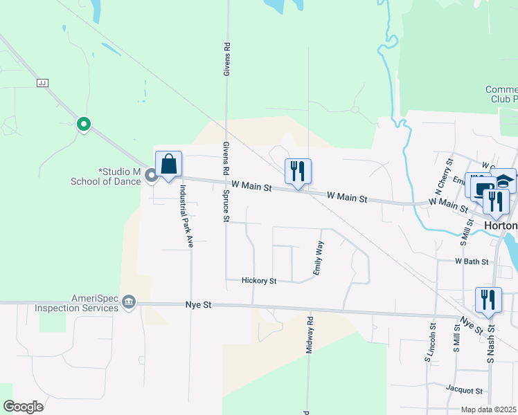 map of restaurants, bars, coffee shops, grocery stores, and more near 118 William Court in Hortonville