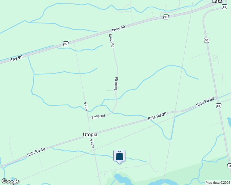 map of restaurants, bars, coffee shops, grocery stores, and more near 8866 Smith Road in Utopia