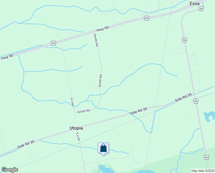 map of restaurants, bars, coffee shops, grocery stores, and more near 8866 Smith Road in Utopia