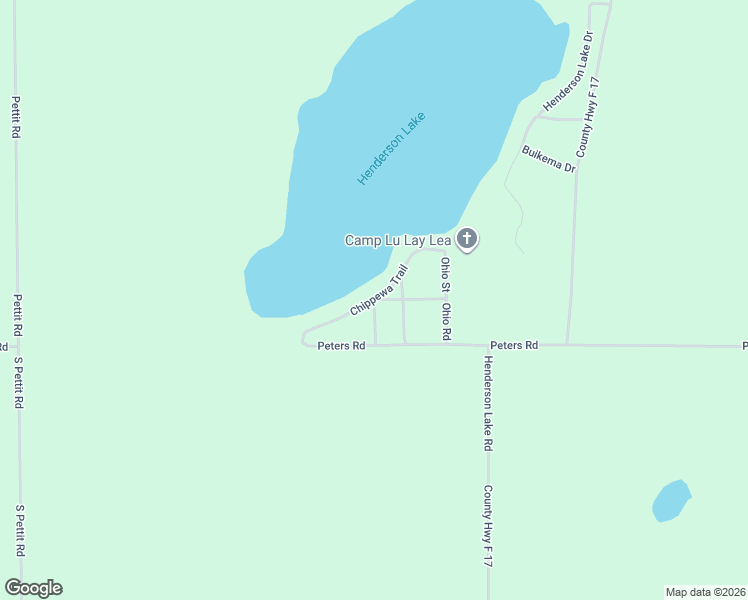 map of restaurants, bars, coffee shops, grocery stores, and more near Chippewa Trail in Ogemaw County