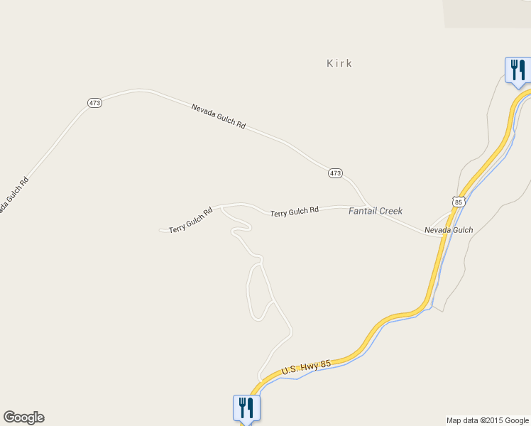 map of restaurants, bars, coffee shops, grocery stores, and more near Terry Gulch Road in Lead