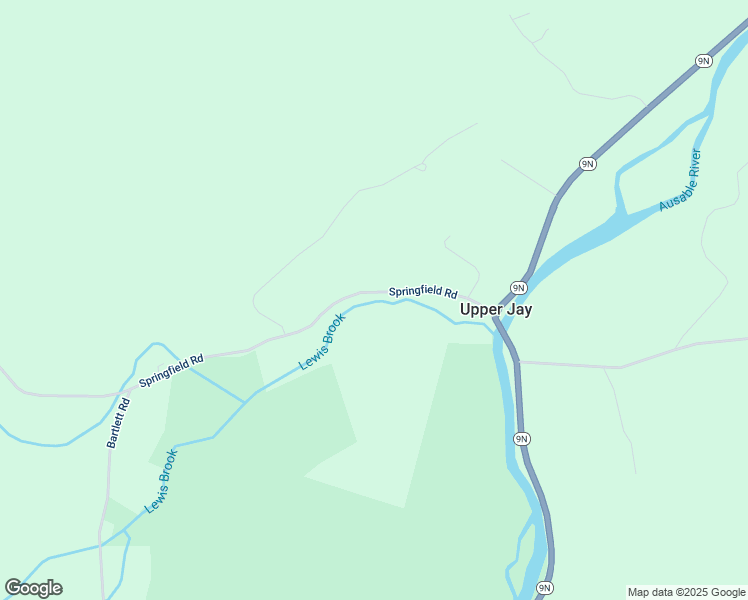 map of restaurants, bars, coffee shops, grocery stores, and more near 54 Springfield Road in Upper Jay