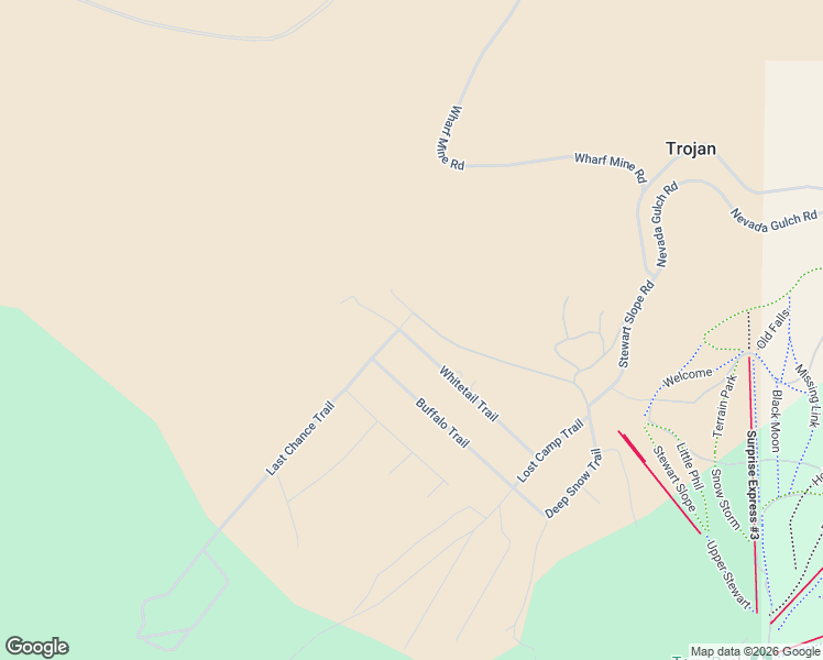map of restaurants, bars, coffee shops, grocery stores, and more near 315-319 Last Chance Trail in Lead