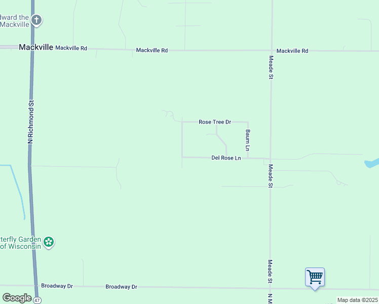 map of restaurants, bars, coffee shops, grocery stores, and more near W4236 Del Rose Lane in Appleton