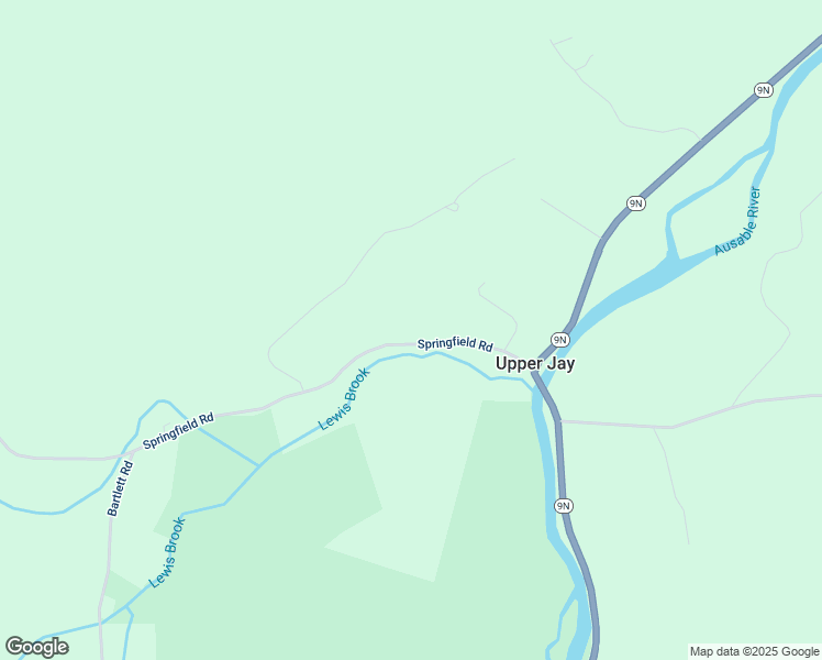 map of restaurants, bars, coffee shops, grocery stores, and more near 54 Springfield Road in Upper Jay