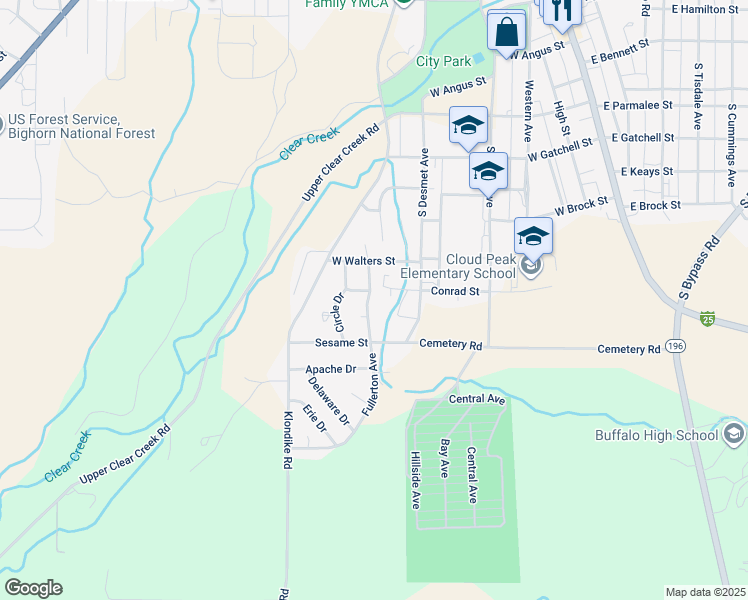 map of restaurants, bars, coffee shops, grocery stores, and more near 713 Fullerton Avenue in Buffalo