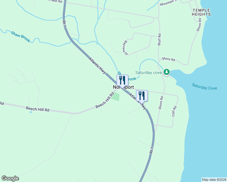 map of restaurants, bars, coffee shops, grocery stores, and more near 8 Beech Hill Road in Northport