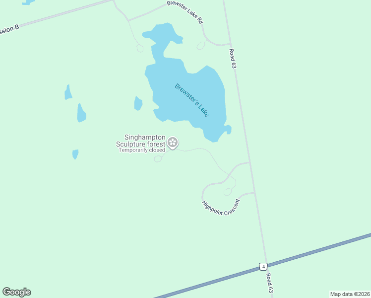 map of restaurants, bars, coffee shops, grocery stores, and more near 129 Lakeview Road in Singhampton