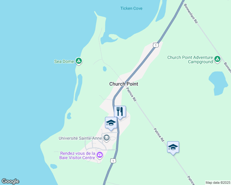 map of restaurants, bars, coffee shops, grocery stores, and more near 1807 Hwy 1 in Church Point