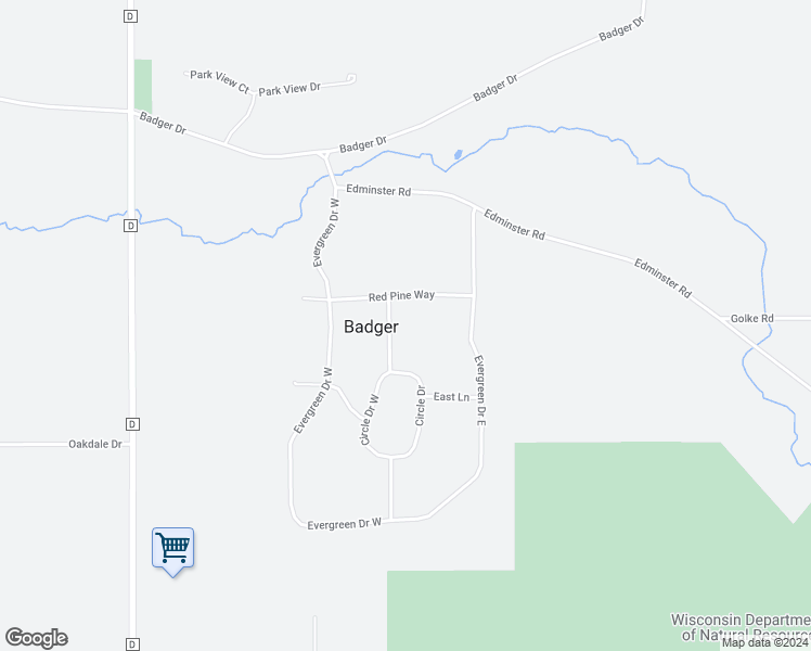 map of restaurants, bars, coffee shops, grocery stores, and more near 7603 Circle Drive in Waupaca