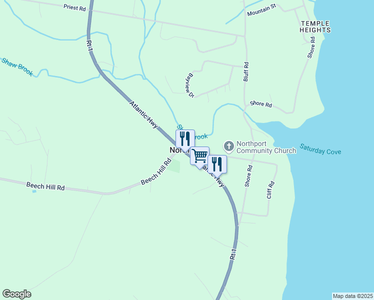 map of restaurants, bars, coffee shops, grocery stores, and more near in Northport