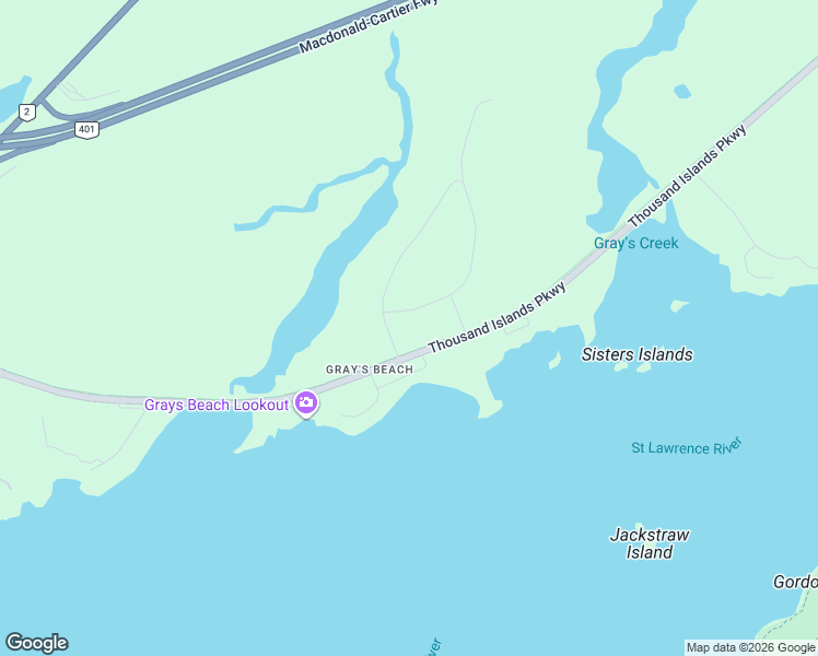map of restaurants, bars, coffee shops, grocery stores, and more near 13 Conner Drive in Gananoque