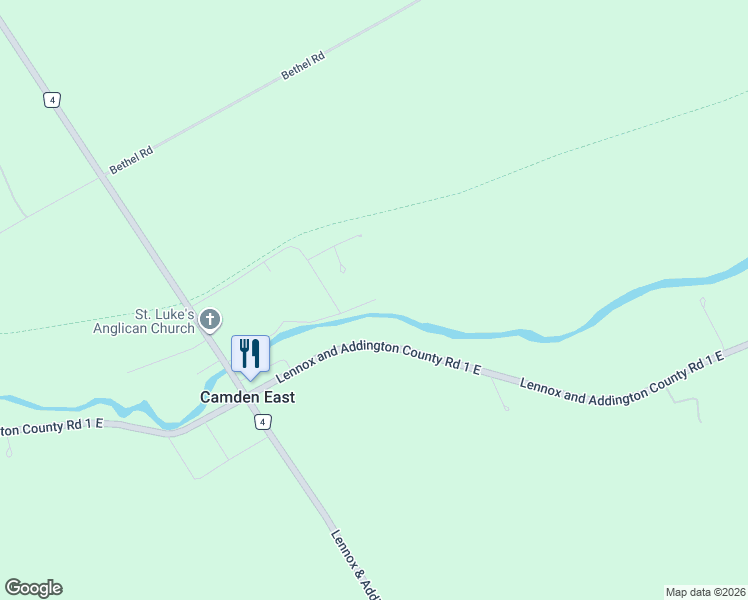 map of restaurants, bars, coffee shops, grocery stores, and more near 116 Riverview Drive in Camden East