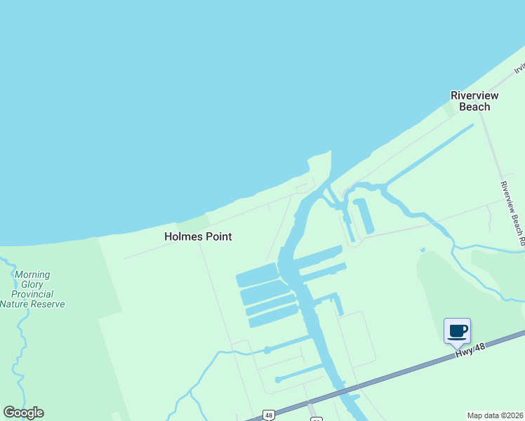 map of restaurants, bars, coffee shops, grocery stores, and more near 177 Holmes Point Road in Georgina