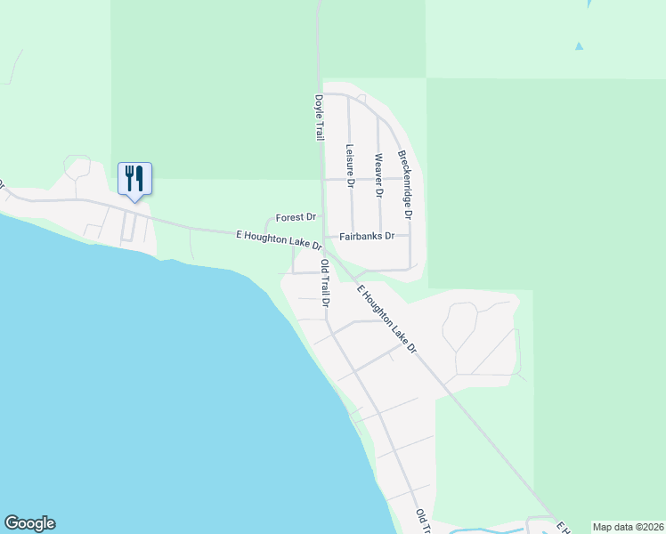 map of restaurants, bars, coffee shops, grocery stores, and more near 100 Whitney Ct in Roscommon