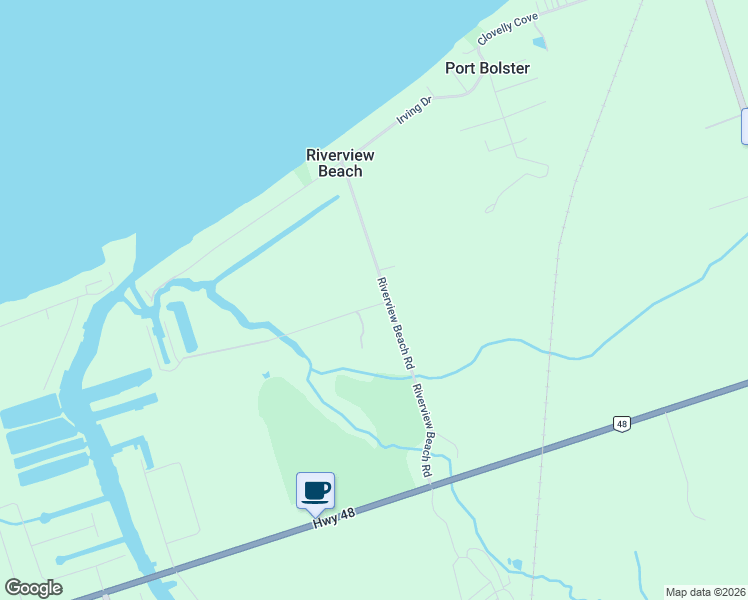 map of restaurants, bars, coffee shops, grocery stores, and more near 94 Riverview Beach Road in Georgina