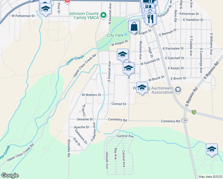 map of restaurants, bars, coffee shops, grocery stores, and more near 401-499 W Walters St in Buffalo