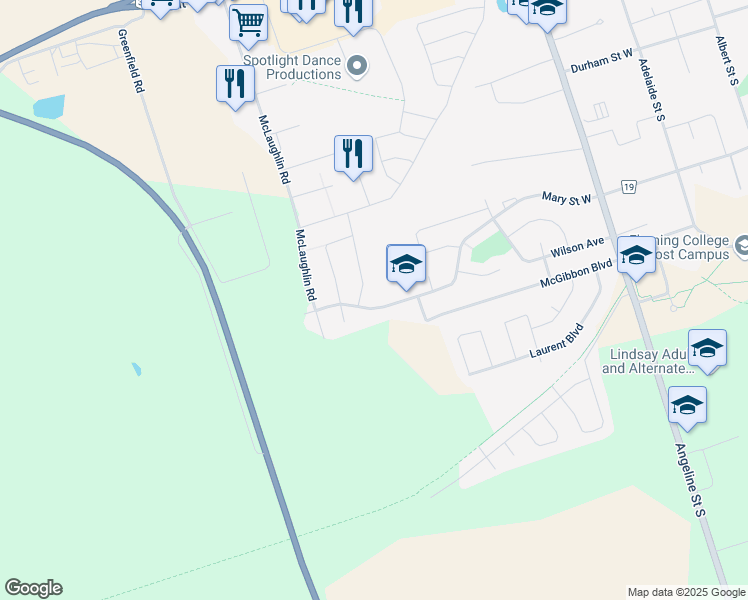 map of restaurants, bars, coffee shops, grocery stores, and more near 4 Dormer Road in Kawartha Lakes