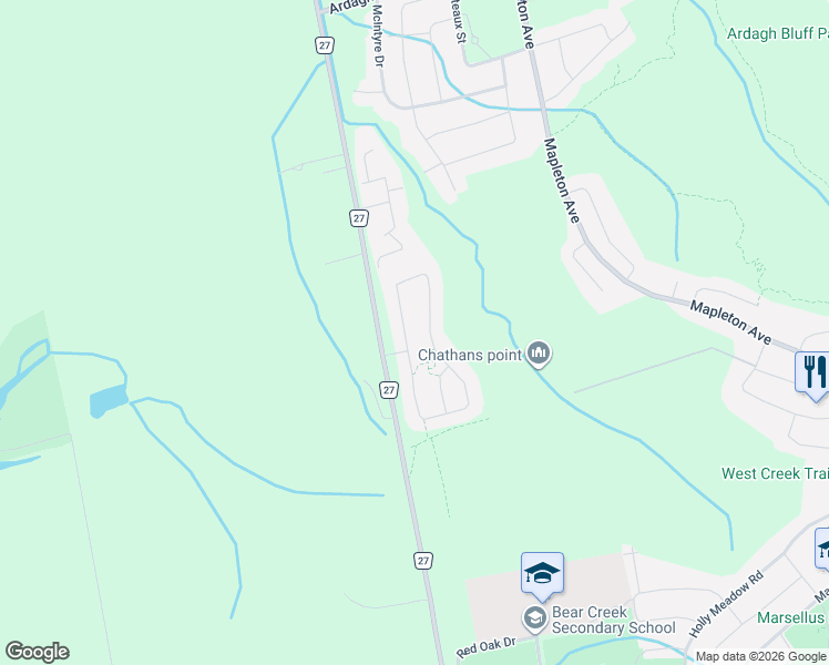 map of restaurants, bars, coffee shops, grocery stores, and more near in Barrie