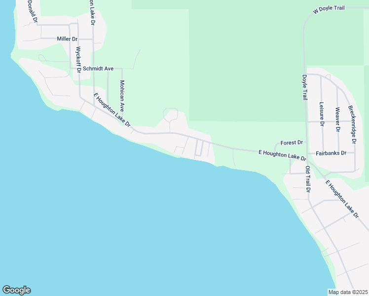 map of restaurants, bars, coffee shops, grocery stores, and more near 154 Eastbrook Avenue in Houghton Lake