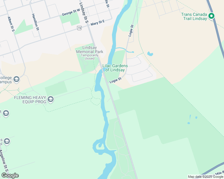 map of restaurants, bars, coffee shops, grocery stores, and more near 344 Logie Street in Kawartha Lakes