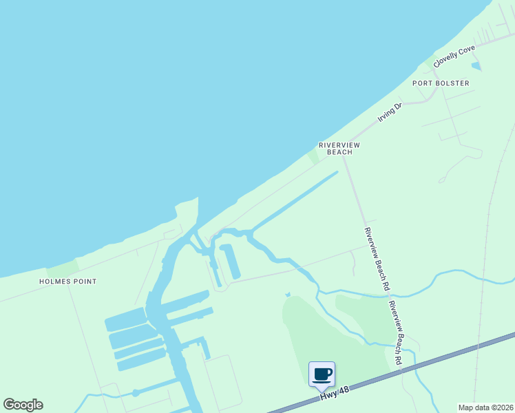 map of restaurants, bars, coffee shops, grocery stores, and more near 44 Irving Drive in Georgina