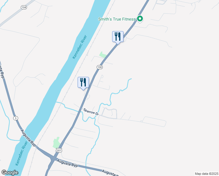 map of restaurants, bars, coffee shops, grocery stores, and more near 1 Spencer Street in Augusta