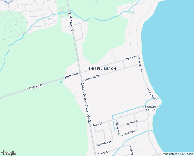 map of restaurants, bars, coffee shops, grocery stores, and more near 2671 25th Side Road in Innisfil
