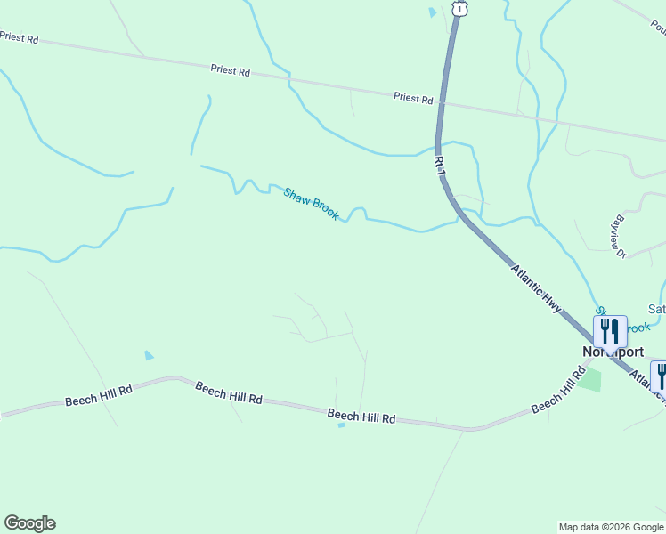 map of restaurants, bars, coffee shops, grocery stores, and more near 40 Nelson Drive in Northport